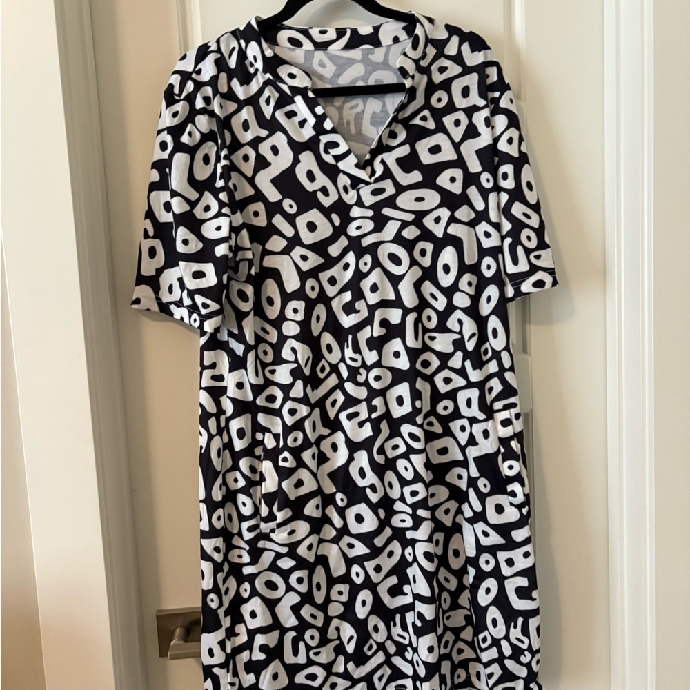 Black and White Patterned Dress